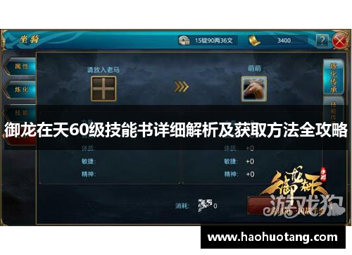 御龙在天60级技能书详细解析及获取方法全攻略